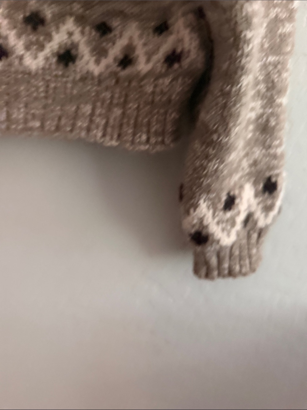 American Eagle Outfitters Cream, Taupe & Black Fair Isle Crew Sweater M - Picture 5 of 7